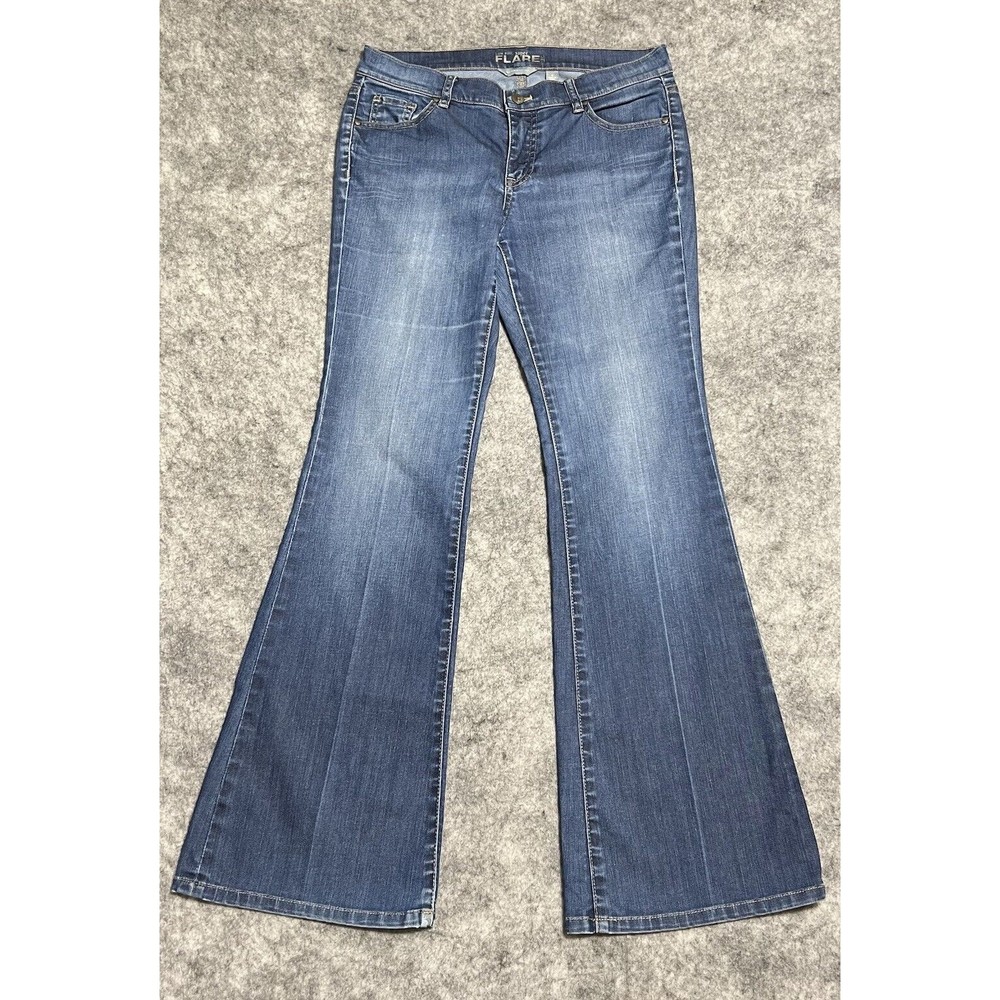 New York & Company Low Rise SUPER Flare Jeans Womens 6 Western Hippie 70s